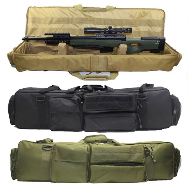 Sacs Military Nylon Gun Sac Double carabine Rifle Sac à dos pour M249 AR15 AK47 AIRSOFT PORTABLE PORTABLE PROPORT DE CAS DE CHASSE DE CHASSE