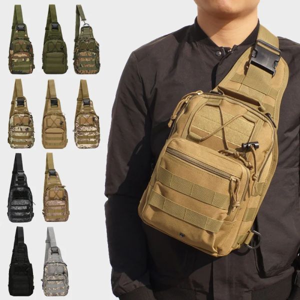 Sacs Sac à épaule tactique militaire Camping Sac à écharpe extérieur sac de pêche à droite