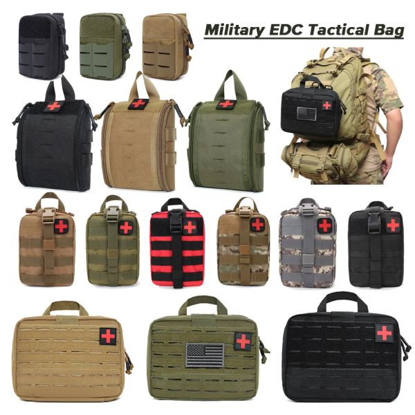 Bolsas Molle Táctico Kits de primeros auxilios Bolsa médica al aire libre Bolsa de trepadora Bolsillo de bolsillo de bolsillo ejército EDC Survival Bouch