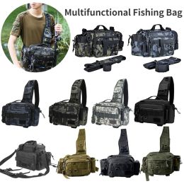Bolsas de caña de pesca multifuncional bolsas de carcasa de pesca de hombro de hombro