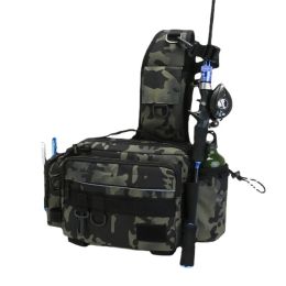 Bolsas Bolsa de señuelo de inserción multifuncional, gran capacidad, bolsa de equipo de pesca de un solo hombro, bolsa de accesorios de pesca, mochila de viaje