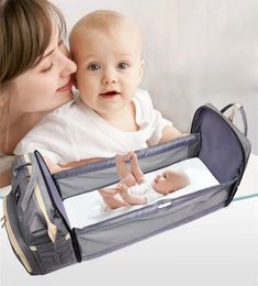 Tassen Mummy Bag Designer Rugzak Multifunctionele Moeder en Babytas Opvouwbare Crib Houd Warm Multiple Pockets Tariamable Anti-Fouling