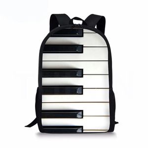 Sacs Music Note 3D Print Backpacks for Girls Boys Children Children Sacs Sacs Black Piano Orthopedic Backpack Enfants Book Bag Satchel Knapsack