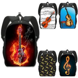 Sacs Instrument de musique guitare / violoncello / violon sac à dos note de service de sac à dos sacs scolaires en toile pour adolescents pour adolescents