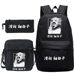 Sacs My Hero Academia Himiko Toga Sac à dos Sacs d'école 3pcs / Set Enfants Boku No Hero Academia Anime Backpacks Kids Bookbags Mochila