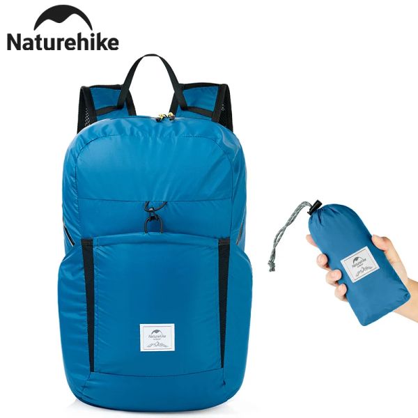 Bolsas NatureHike Mochila 22L Mochila plegable impermeable al aire libre al aire libre para hombres Camping Camping Showing Shoulder Capacidad alta Capacidad