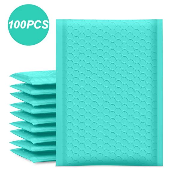 Sacs nouveaux 100pcs verts bulles mailer bulles enveloppes de diffusion rembourrées Mailer poly pour emballage auto-phoques