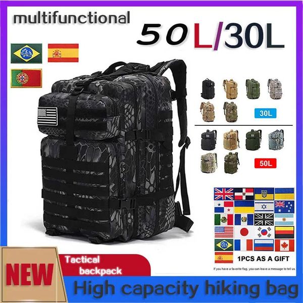 Sacs Nouveau 30L/50L militaire tactique sac à dos 900D NylonRucksacks armée Sports de plein air Camping randonnée Trekking chasse sac étanche