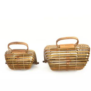 Tassen Nieuwe bamboe geweven tas ambachten lantaarn rattan cadeauzakje opvouwbare mode wandelen geweven tas