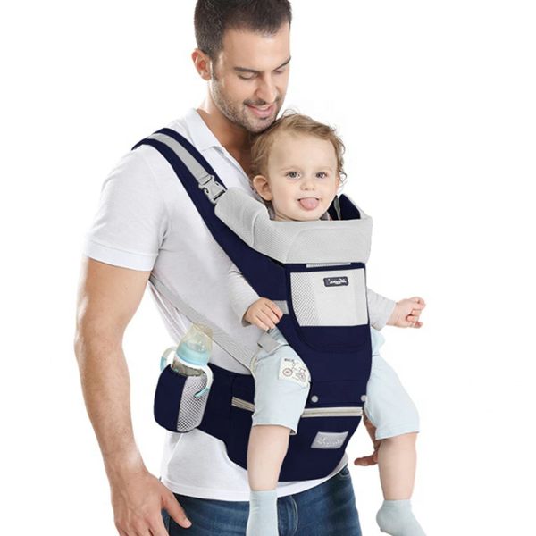 Bolsas recién nacidas portador de bebé, ergonómica infantil niños mochila hipseat sling canguro envoltura para bebé 336 meses de viaje, material de poliéster