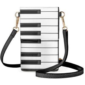 Sacs New Fashion Piano Keys Pattern Mobile Phones Hands Sacs Hands Guitars Guitars Designs Messagers Sacs Femme Pu En cuir Makeup Sac