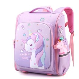 Tassen Nieuwe Girl School Tags Child Pink Unicorn Printing Backpacks Kindergarten Student Cute Girls Children's School Bag waterdichte jongen