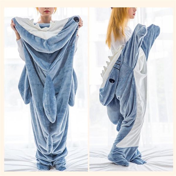 Sacs nouveau gris requin Onesies adulte Pamas Cosplay Kigurumi pyjamas dessin animé Halloween Costume vêtements de nuit combinaison vêtements