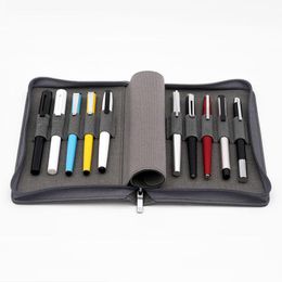 Sacs New Kaco Pen Pouch Pouch Crayer Base Sac Gris Disponible pour 10 Fountain Pen Rollerball Board Box Box Box Rangement Organispteur imperméable