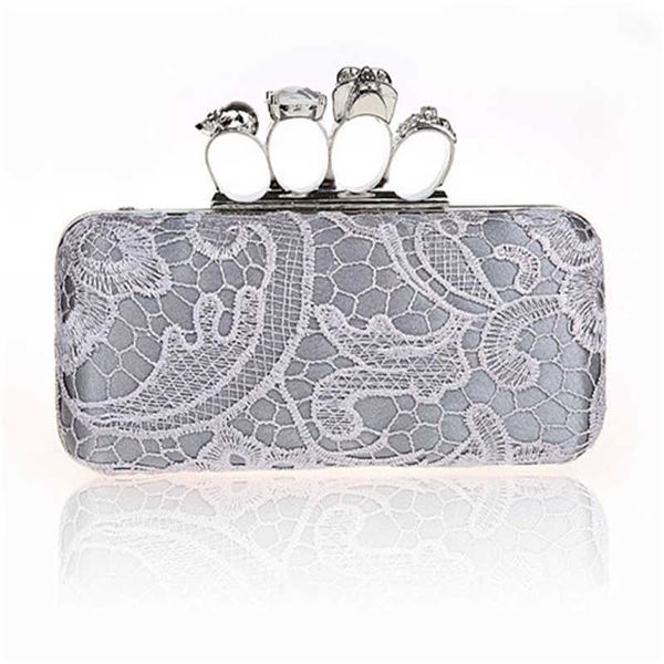 Bolsos Nuevo bolso con anillo para mujer, bolso de mano con diseño de calavera y esqueleto de alta calidad, bolsos de noche, carteras femeninas L230302