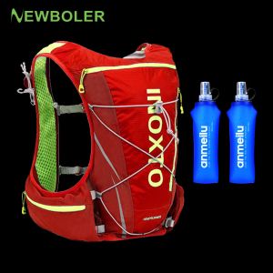 Tassen Newboler Trail Running Vest Backpack 8l 10L Ultra Running Hydration Vest Pack Marathon Running Rucksack Bag 500 ml Soft Flask