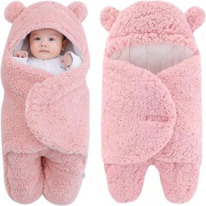Tassen pasgeboren pluche swaddle dekens ultrasoft baby slaapzak ontvangen deken schattige beer babysack kleding