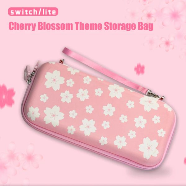 Sacs accessoires nintention rose cerise Sakura voyage transport sac de rangement housse de protection pour Nintendos Switch/Lite Film verre