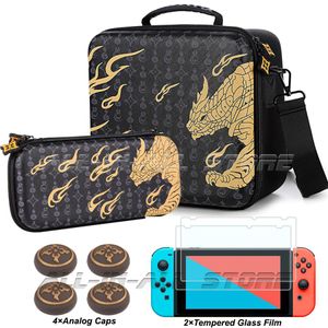 Tassen Nintend Switch draagtas Draagbare opbergtas +2 schermbeschermers +4 duimdoppen voor Nintendo Monster Hunter Rise-accessoires