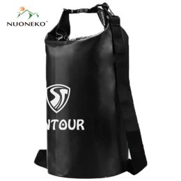 Tassen NUONEKO Outdoor Waterdichte Tas Draagbare Rafting Emmer Tas Wandelen Kamperen Vissen Toerisme Trekking PVC Rolltop Rugzak BAG18