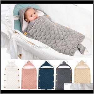 Tassen kinderdagverblijfbedden baby kinderen moederschap drop levering 2021 geboren kinderwagen slaapzak baby envelop gebreide swaddle footmuff peuter slaapz