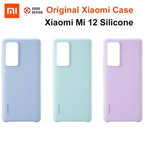 Bolsas originales Xiaomi Mi 12/1 12 Pro Case Bag Case de silicona Fuera de pegamento suave PU Cubierta posterior para Xiaomi Mi 12 12Pro Shell
