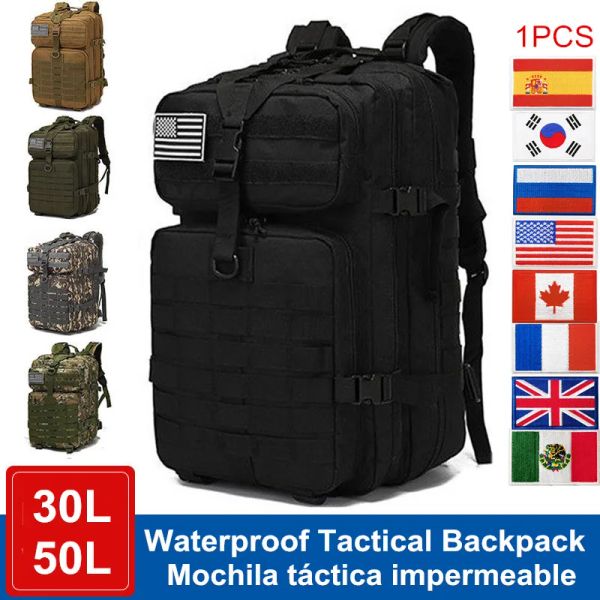 Sacs oulylan 50L / 30L Tactical Military Military Backpack Camping Trekking Fishing Sac Imperping Rucksacks Racks de grande capacité Sacs de chasse