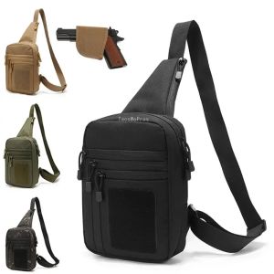 Sacs Sac de poitrine en plein air avec étui pour pistolets, sac à bandoulière d'entraînement militaire Airsoft multifonction, sacs à bandoulière tactique CS