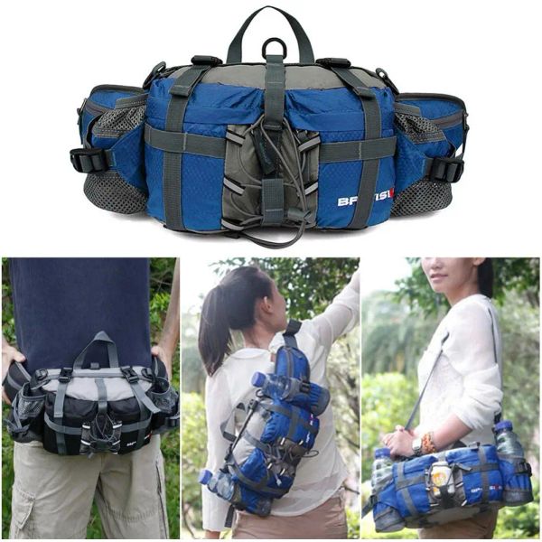 Sacs Randonnée extérieure Pack de banane avec porte-bouteille d'eau pour hommes Femmes Sac à taille extérieure imperméable pour la pêche en randonnée en randonnée