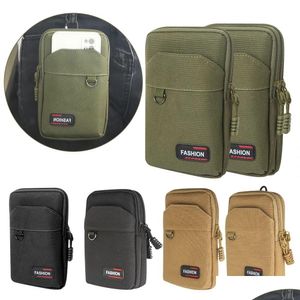 Sacs en nylon en nylon extérieur sac molle taille militaire basse danse cack mec pagouche de téléphone cam chasse edc rAs sacs à sacs drop livraison sports outd dh1fg