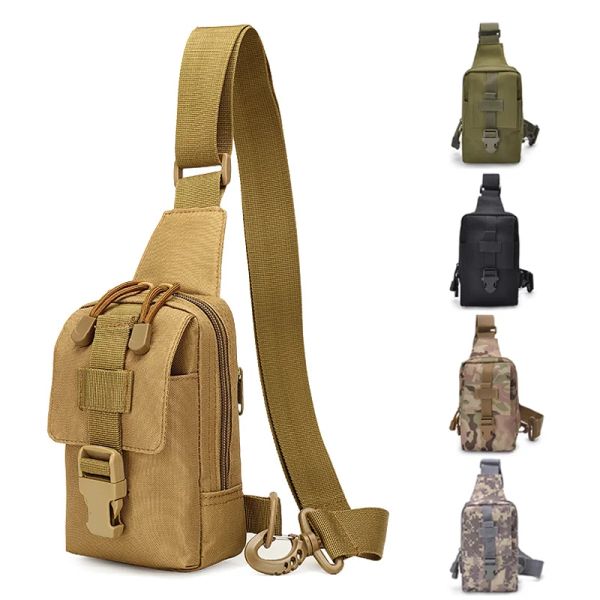 Sacs Sac à bandoulière tactique en plein air nylon camouflage petit messager Sacs de body Men Men de poitrine de randonnée de poitrine de randonnée