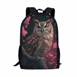 Tassen Owl Print Design Backpack Student School Tas Jeugdman Vrouw Travel Rucks Student Computer Bag Dagelijkse Casual Backpacks