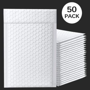 Tassen Pack 50 Bubble Envelops White Poly Bubble Envelope Selfseal gevulde envelop Geschenktas Zwart/roze verpakking Envelope zakboeken