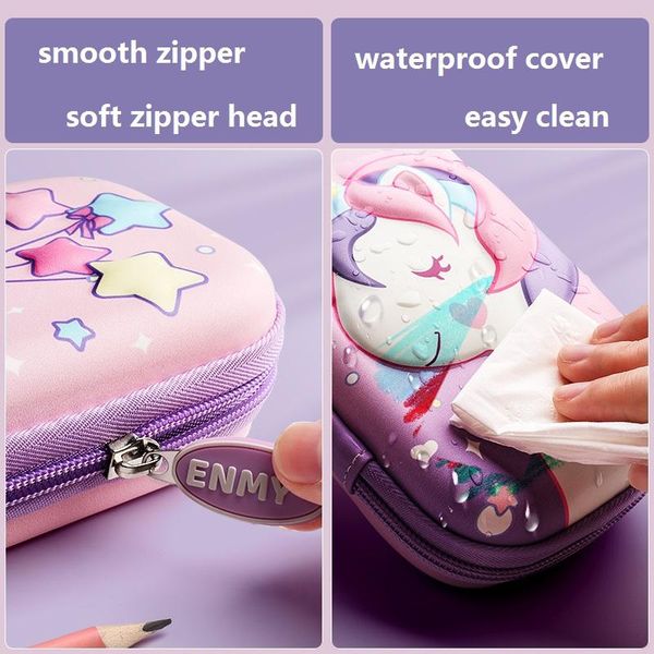 Sacs stylo Stars Stars Unicorn 3D Eva Enverging Stationery Sachet for School Girl Holder Gift Sac mignon Organisateur Pink Case Big Ins