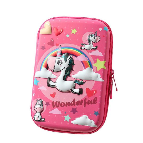 Sacs crayon crayon Unicorn kawaii box casse trousse scolaire estuche fournit le matériel Escolar piornik mignon licorne 3d papeterie