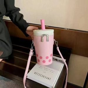 Tassen gepersonaliseerde tas voor dames trendy melkthee kopje emmertas crossbody schoudertas kawaii bubble thee boba melk handtas