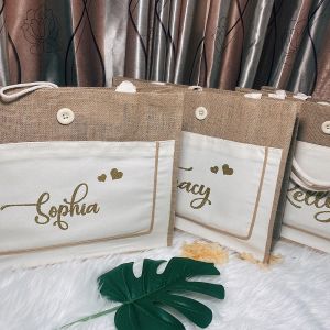 Sacs Personnalisés Coton Tote Coton Sac Nouvel An Cadeaux Brides Brides