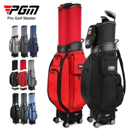 Bolsas PGM Golf Standard Bag Wheel Golf Caddy Bag Bag Packle Ball Ball Pollea Doble Ball Cap con cubierta de lluvia QB061