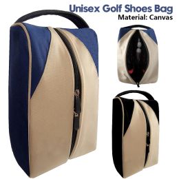 Bolsas portátiles mini golf zapatero lienzo de lienzo bolsas de zapatillas con cremallera soporte para golf bola de golf