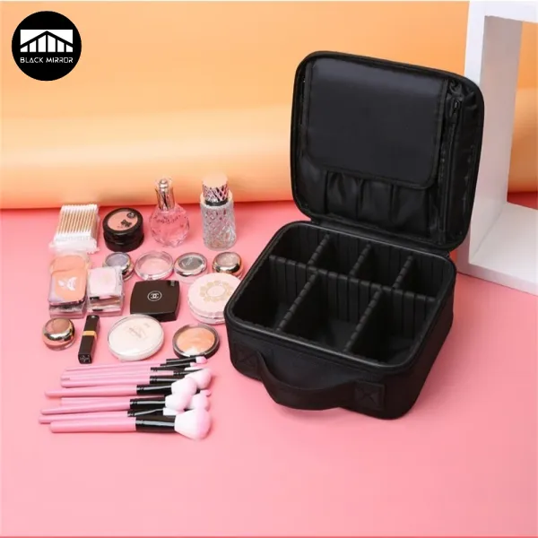 Sacs sac de rangement portable avec diviseurs réglables pour outil de maquillage de voyage de grande capacité de l'organisateur de beauté cosmétique grande capacité