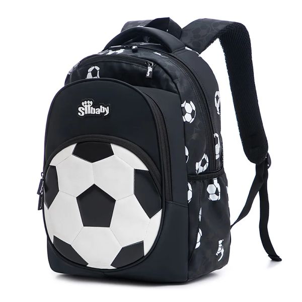 Bolsas Bolsas de la escuela primaria para niños Fútbol Fútbol Mochila Mochila Dibujo de fútbol Soccer Bolsas para niños Biños impermeables Bag Mochila