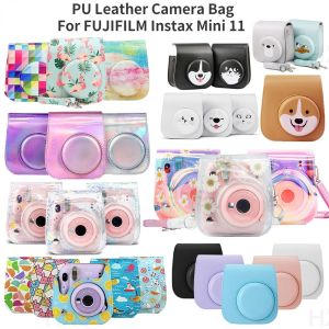 Bolsas Case de cámara de cuero PU para Fujifilm Instax Mini 11 bolsos de mano de cámara Polaroid Antiscratch impermeable Bolsa de cubierta protectora duradera