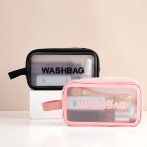 Tassen PU Waterdichte make -uptas draagbare grote capaciteit duidelijke toilettas reistas make -up make -up opbergzak zwemtas