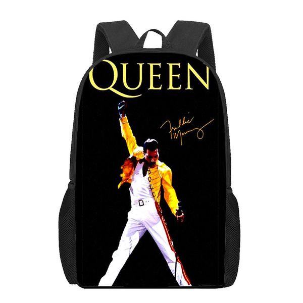 Sacs Queen Band Freddie Mercury Sacs d'école imprimés 3D pour adolescents garçons filles sac à dos unique sac de livre pour enfants sac à dos de voyage décontracté