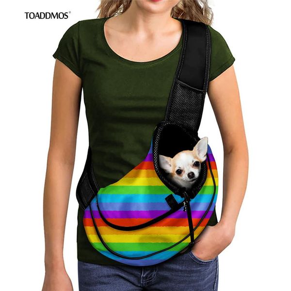 Sacs Rainbow Color Flag Imprimé Fashion Travel Portable Mesh Breathable Messenger Sacs Sacs Sac à dos Accessoires d'extérieur