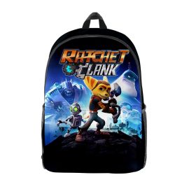 Sacs Ratchet Clank Game sac à dos Sac à école d'étudiant Unisexe Daypack Zipper Traval Sac 2023 Sac de harajuku de style décontracté