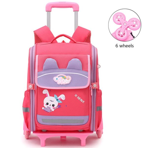 Sacs Removible Children School Sacs pour enfants Girls Boys Boys Imperproof School Sac à dos avec roues Sac à bagages Trolly Sacs Child