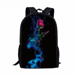 Sacs rétro Ice Fire Rose Sac à dos imprimé Boys GARLS SCHOOLBAG SCHOMBAGS ÉCHECLE LET