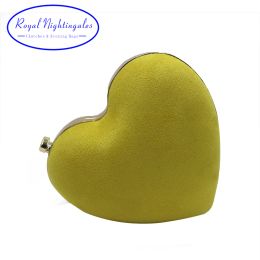 Sacs Royal Nightingales Mini Heart Crayt Grock Purses en suède Velvet Jaune Red Sacs et sacs à main pour les femmes Prom Prom