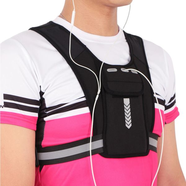 Sacs Running Sackepack Réflexion Reflective Sport Sac de téléphone Sac de téléphone Sports multifonctionnels poitrine poitrine légère pour la randonnée à cyclisme extérieur